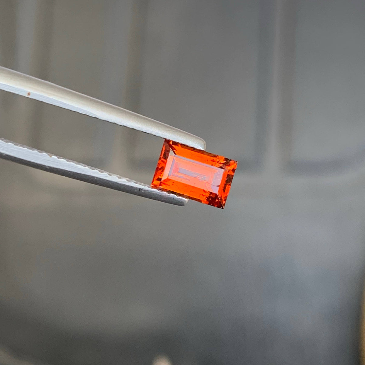 1.00 Carat Bright Orange Spessartite Garnet Baguette Cut Tanzanian Untreated VVS