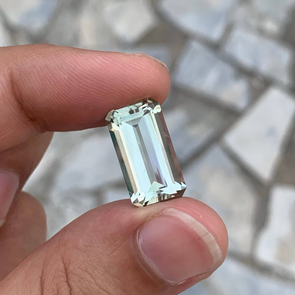 10.30 Carat Natural Loose Green Amethyst Stone Emerald Cut African Gemstone