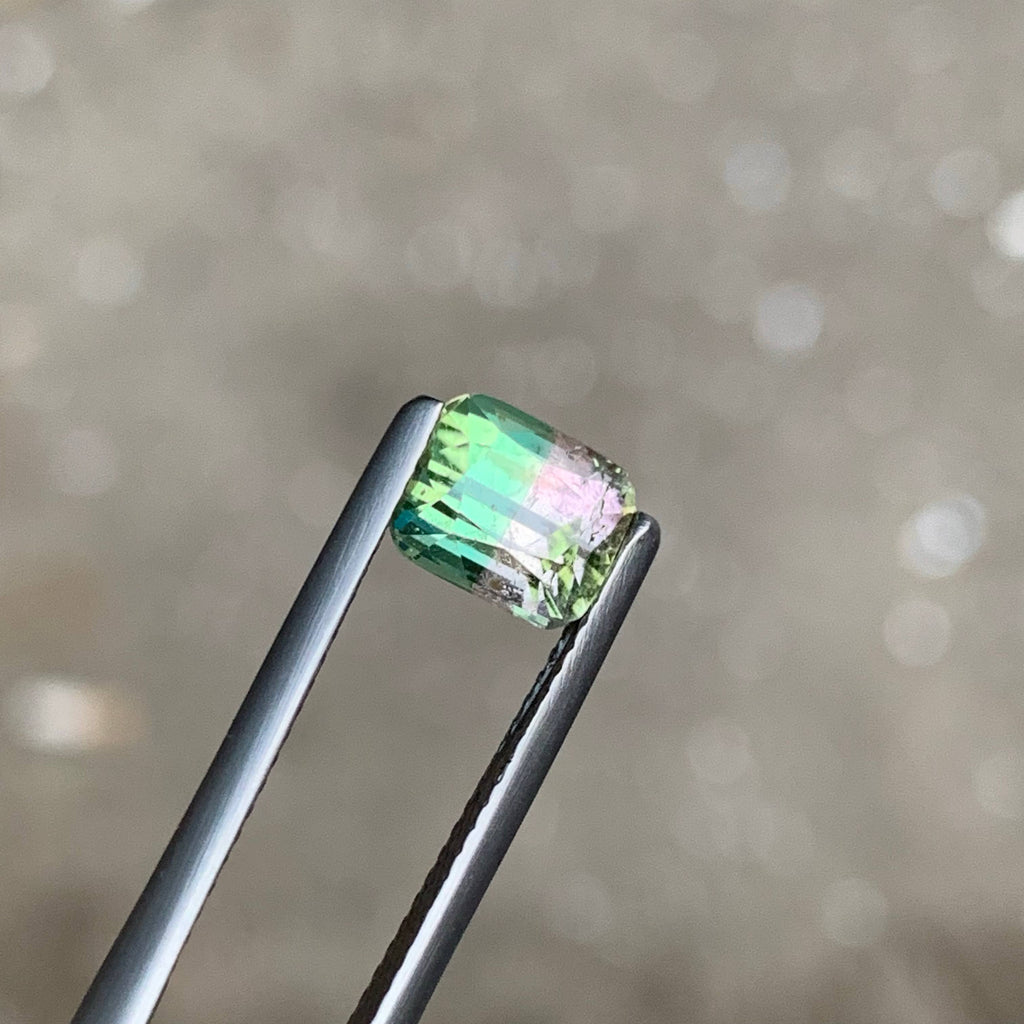1.65 Carat Bicolor Tourmaline Cushion Cut Afghan Gemstone