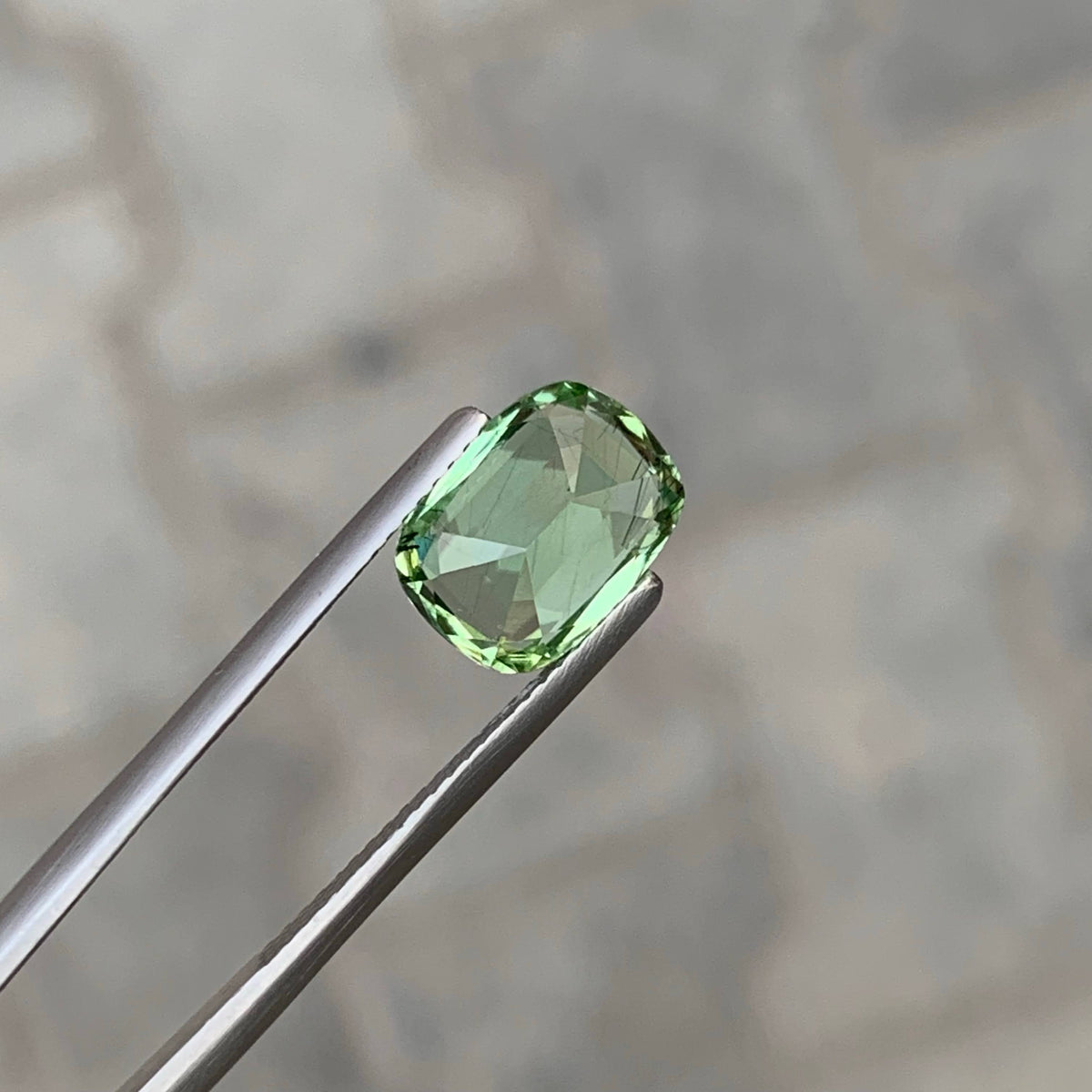 3.75 Carat Natural Loose Green Color Peridot Cushion Cut Pakistani Gemstone