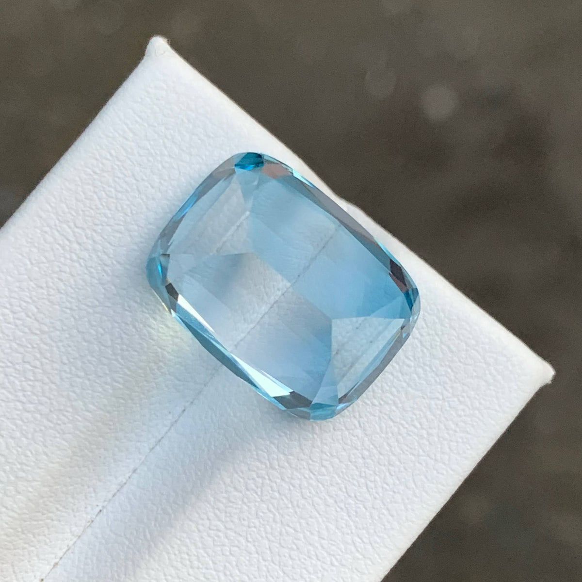 17.80 Carat Sky Blue Topaz Cushion Cut Africa Loupe Clean Untreated