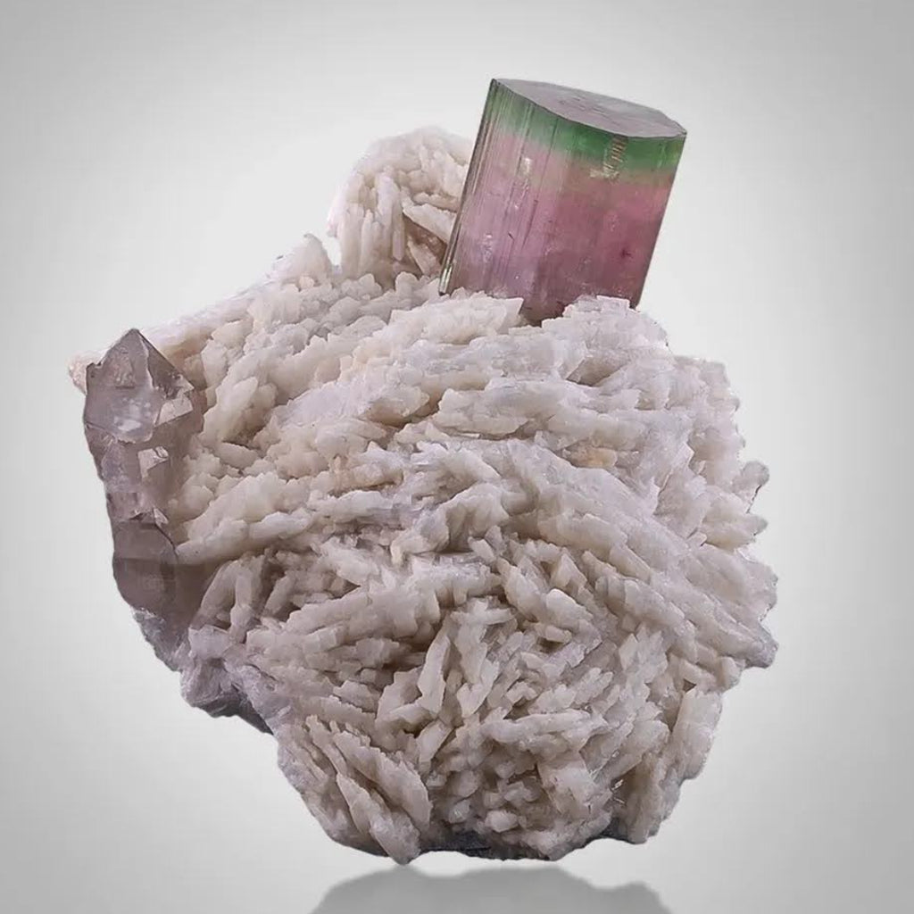 Bi-Color Tourmaline On Cleavelandite