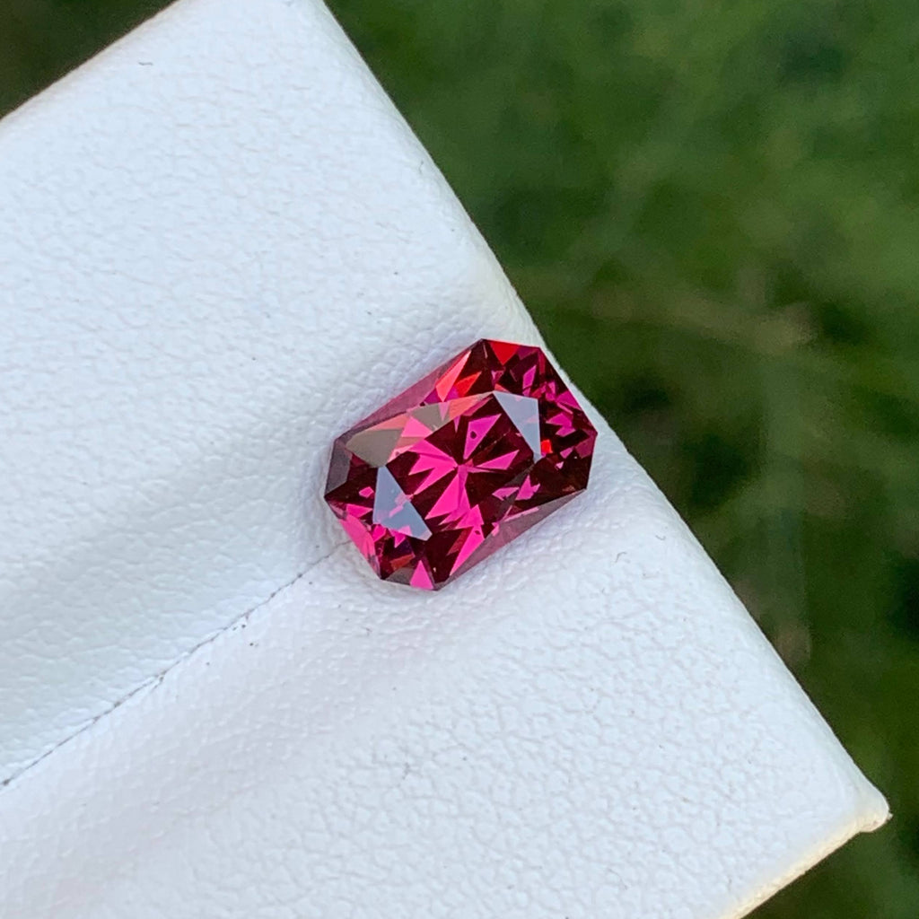 2.80 Carat Red Garnet Cushion Cut