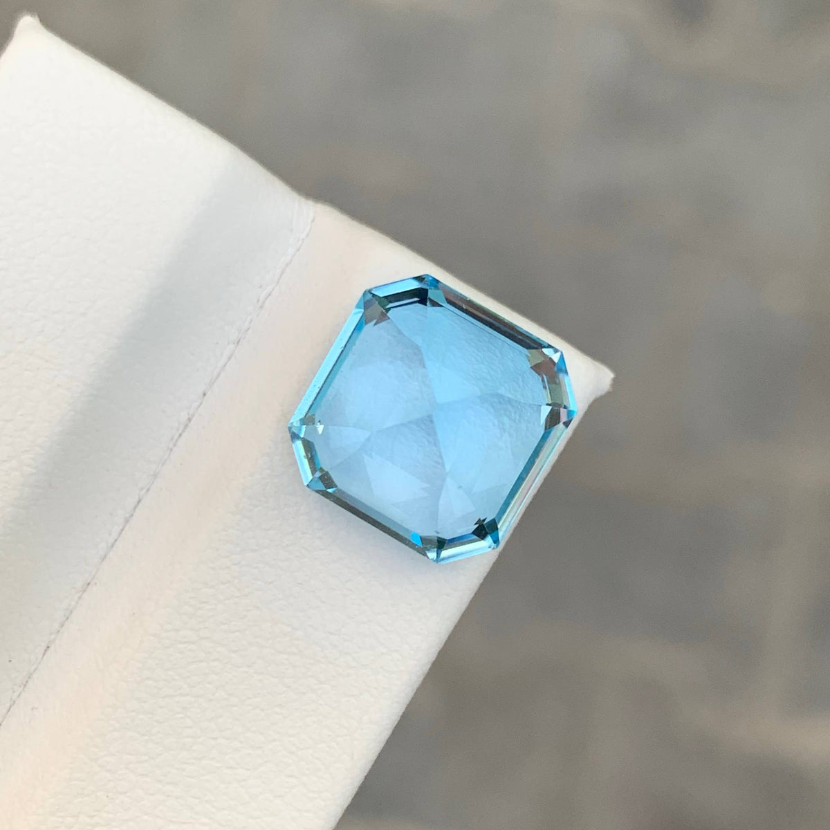 9.65 Carat Natural Loose Sky Blue Color Topaz Asscher Cut African Gemstone