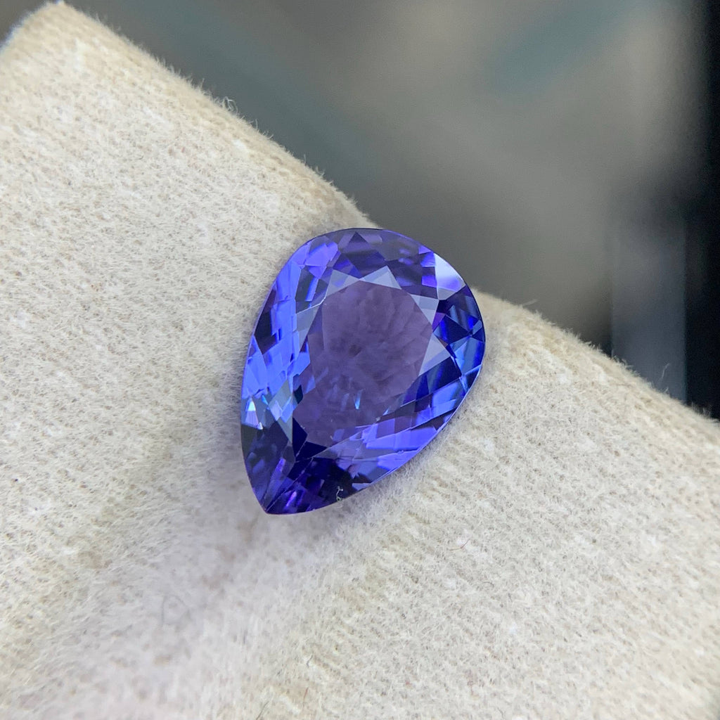 2.45 Carat Blue Tanzanite Pear Cut Tanzania Eye Clean Untreated