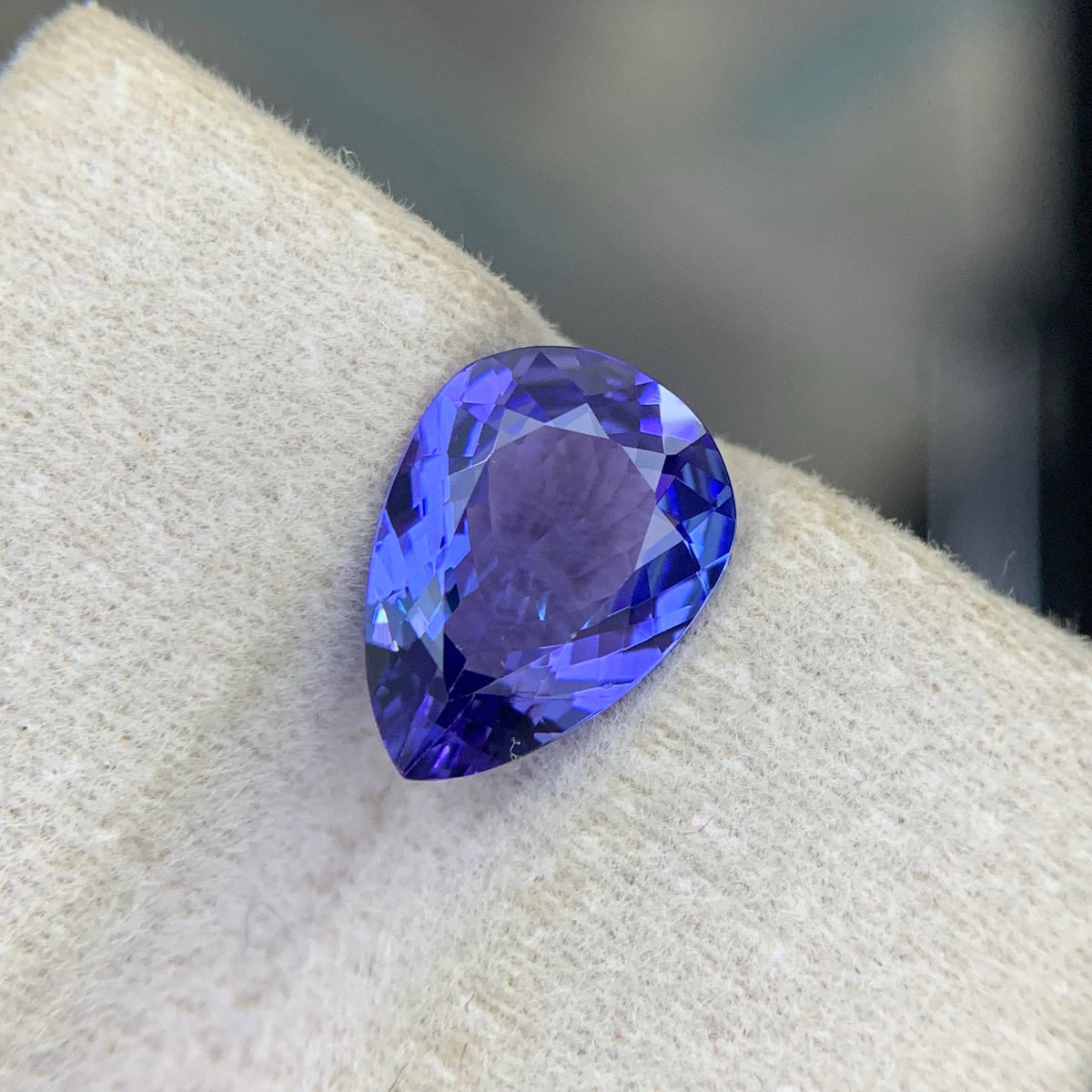 2.45 Carat Blue Tanzanite Pear Cut Tanzania Eye Clean Untreated