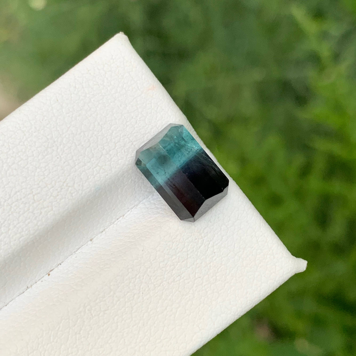 2.80 Carat Natural Loose Bicolor Tourmaline Stone Emerald Cut Afghan Gemstone
