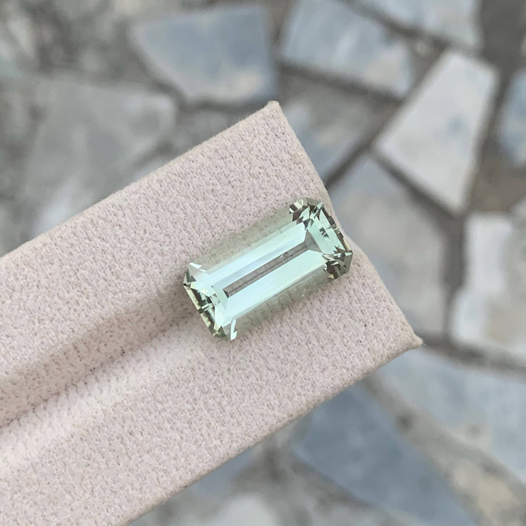 10.30 Carat Natural Loose Green Amethyst Stone Emerald Cut African Gemstone