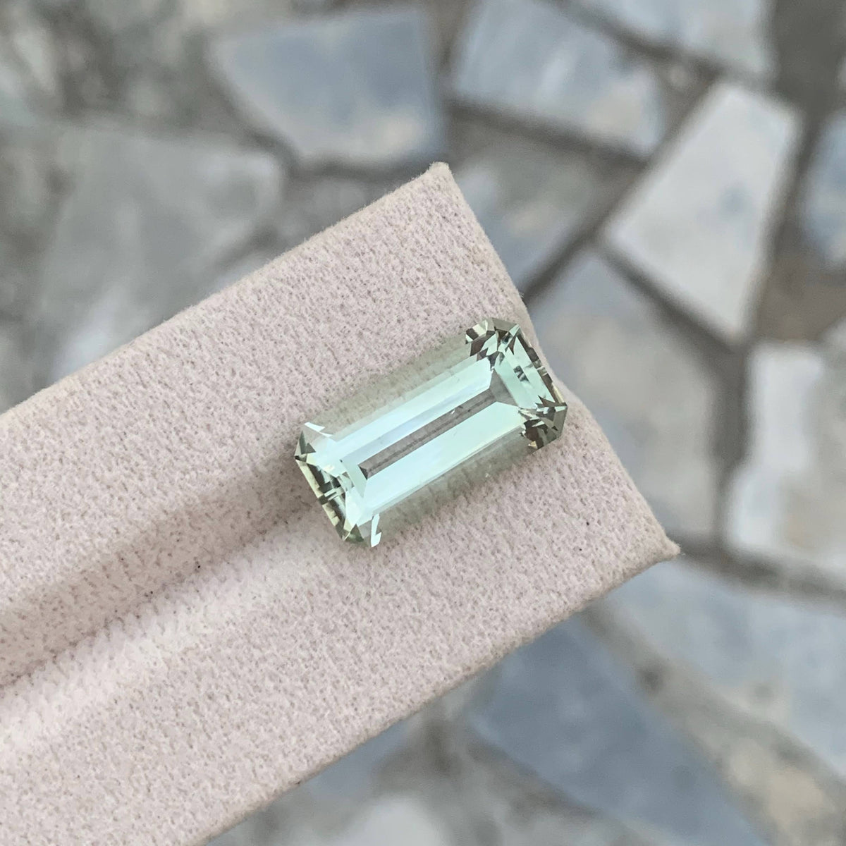10.30 Carat Natural Loose Green Amethyst Stone Emerald Cut African Gemstone