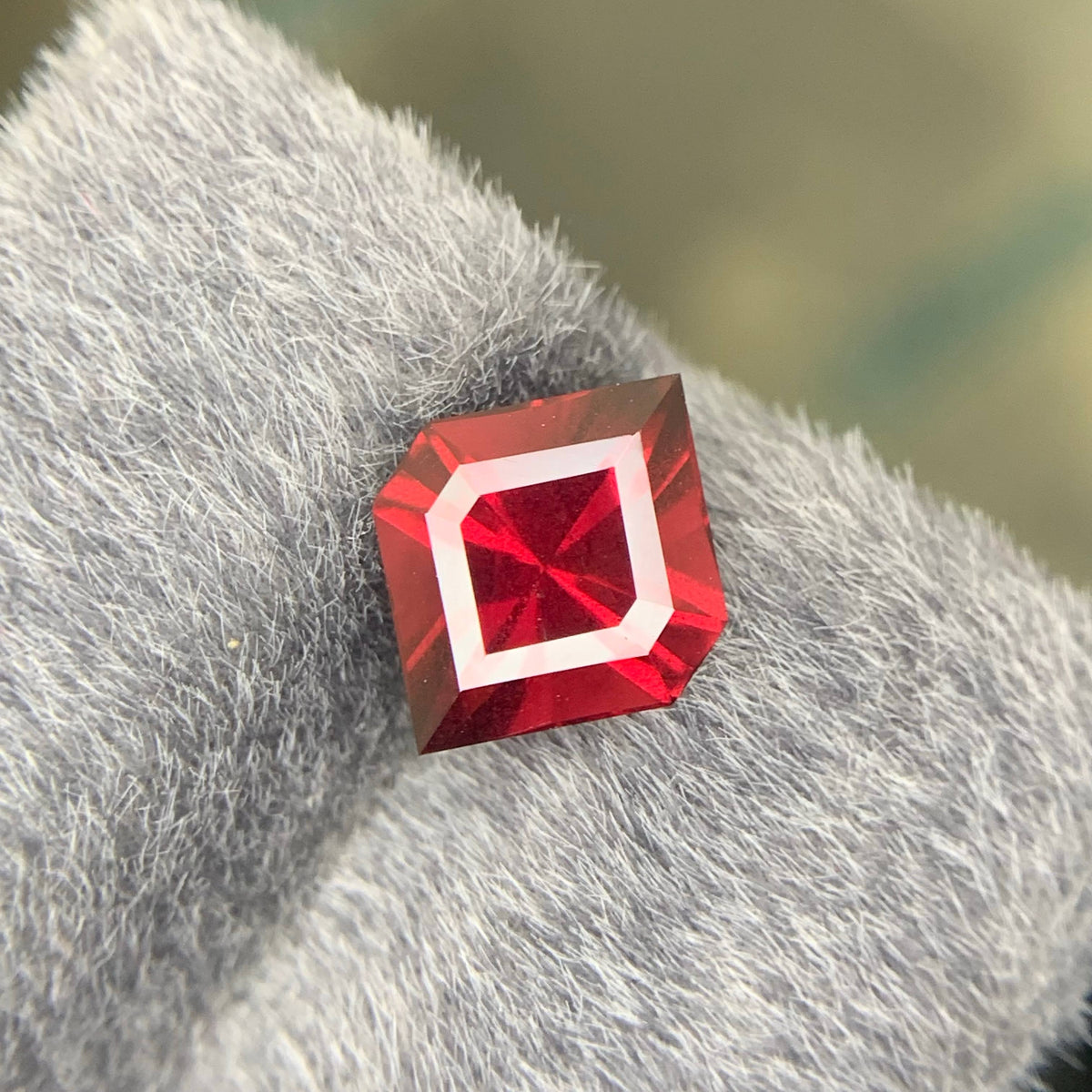 3.20 Carat Untreated Red Garnet Gemstone Fancy Cut Tanzania VVS Clarity