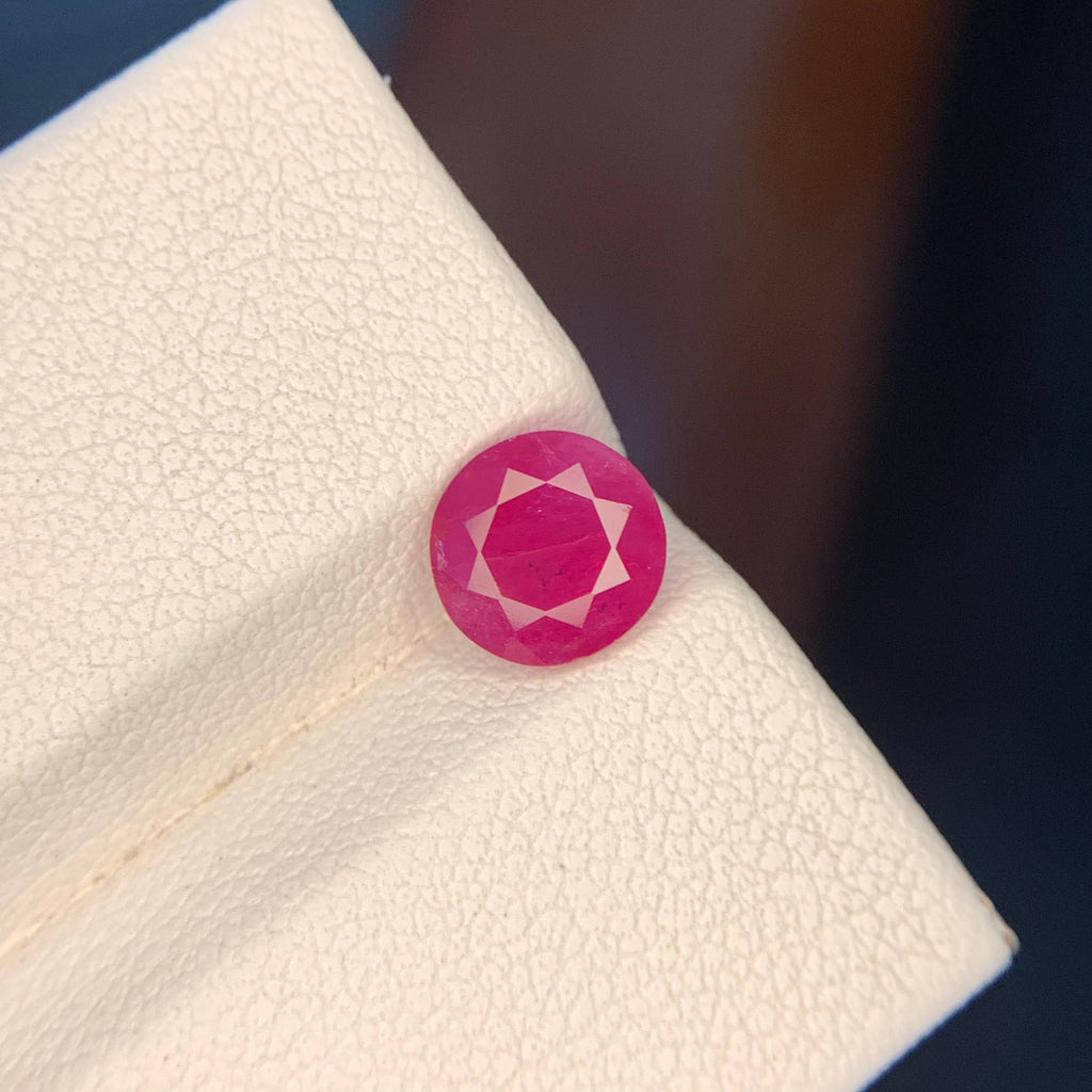 1.75 Carat Pinkish Red Round Ruby