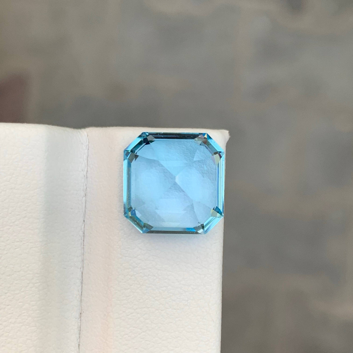 9.65 Carat Natural Loose Sky Blue Color Topaz Asscher Cut African Gemstone