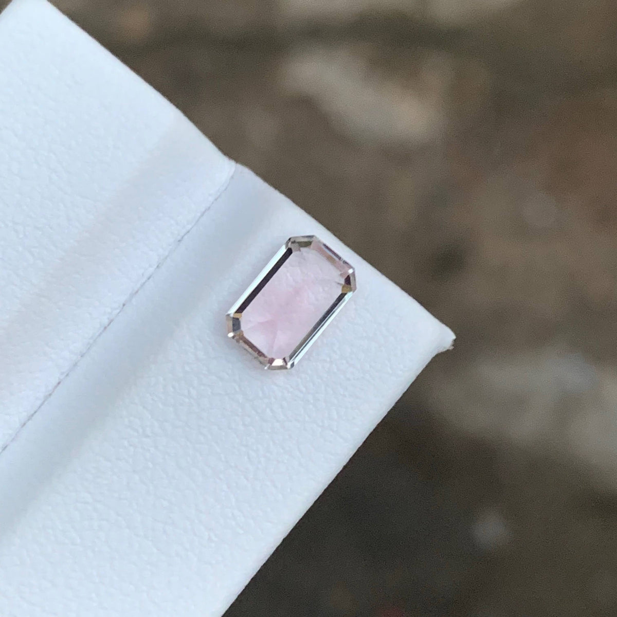 1.00 Carat Light Pink Tourmaline Emerald Cut Afghanistan VVS Untreated