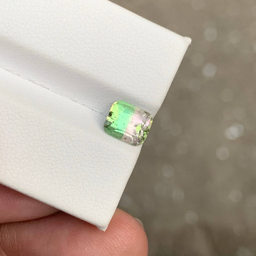 1.65 Carat Bicolor Tourmaline Cushion Cut Afghan Gemstone