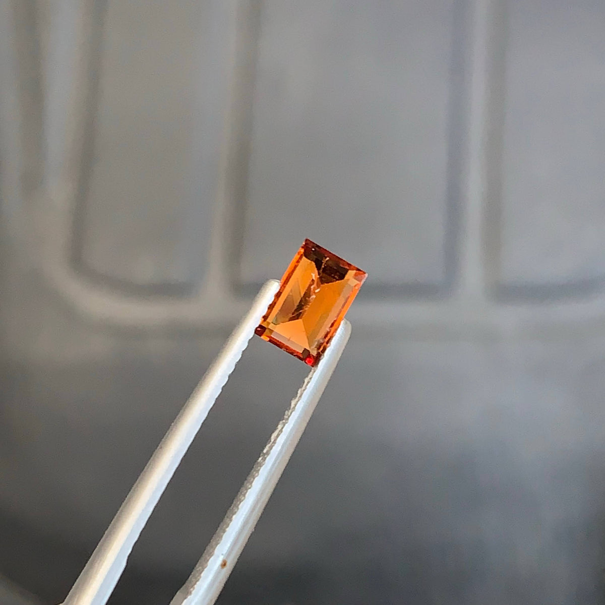 1.00 Carat Bright Orange Spessartite Garnet Baguette Cut Tanzanian Untreated VVS