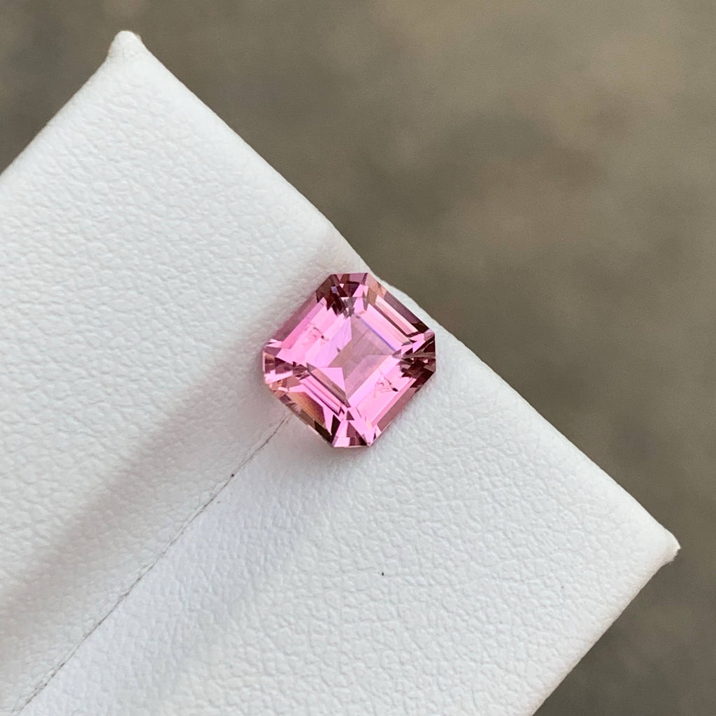 1.45 Carat Natural Loose Baby Pink Color Tourmaline Asscher Cut Afghan Gemstone