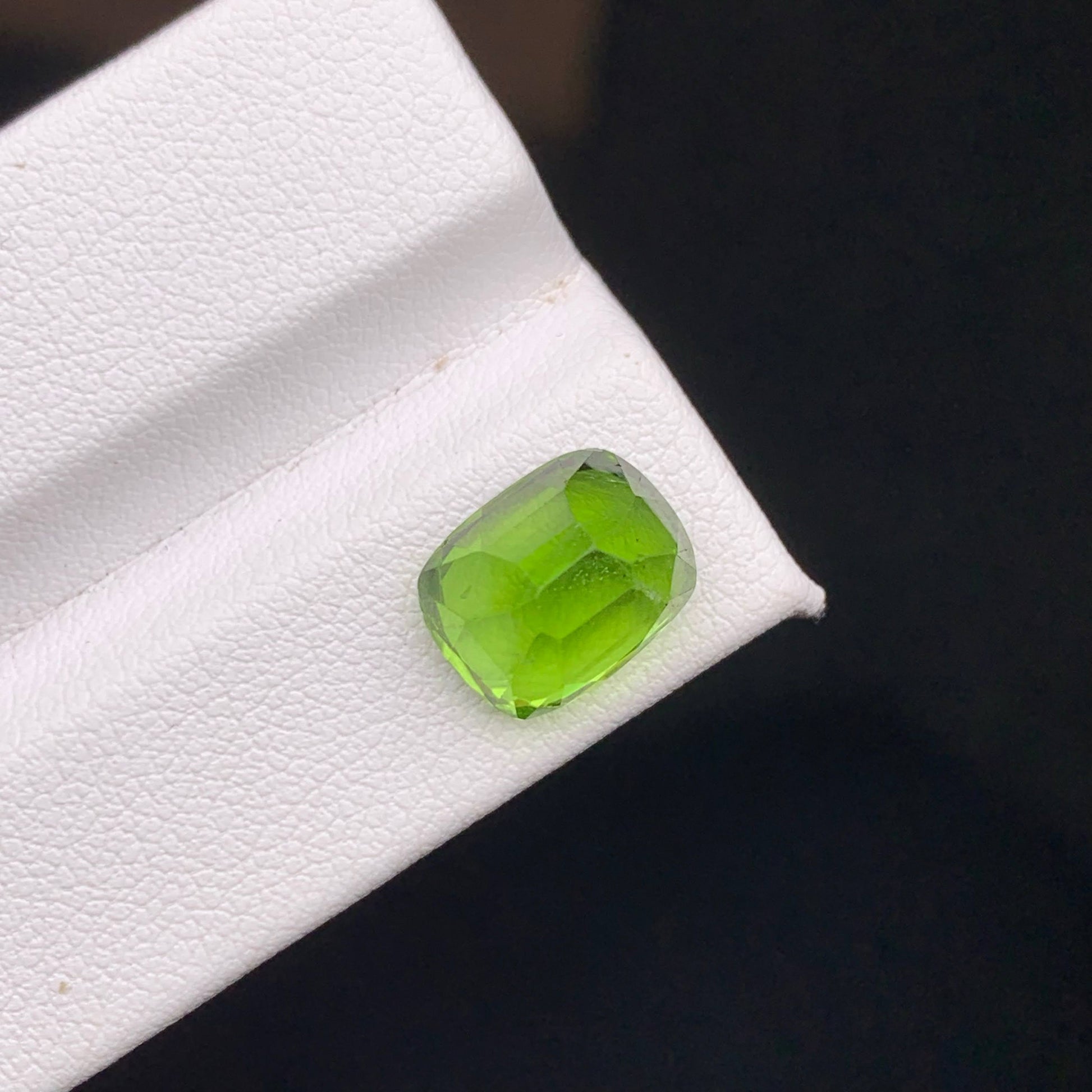 6.00 Carat Apple Green Peridot Green gemstone on a white background