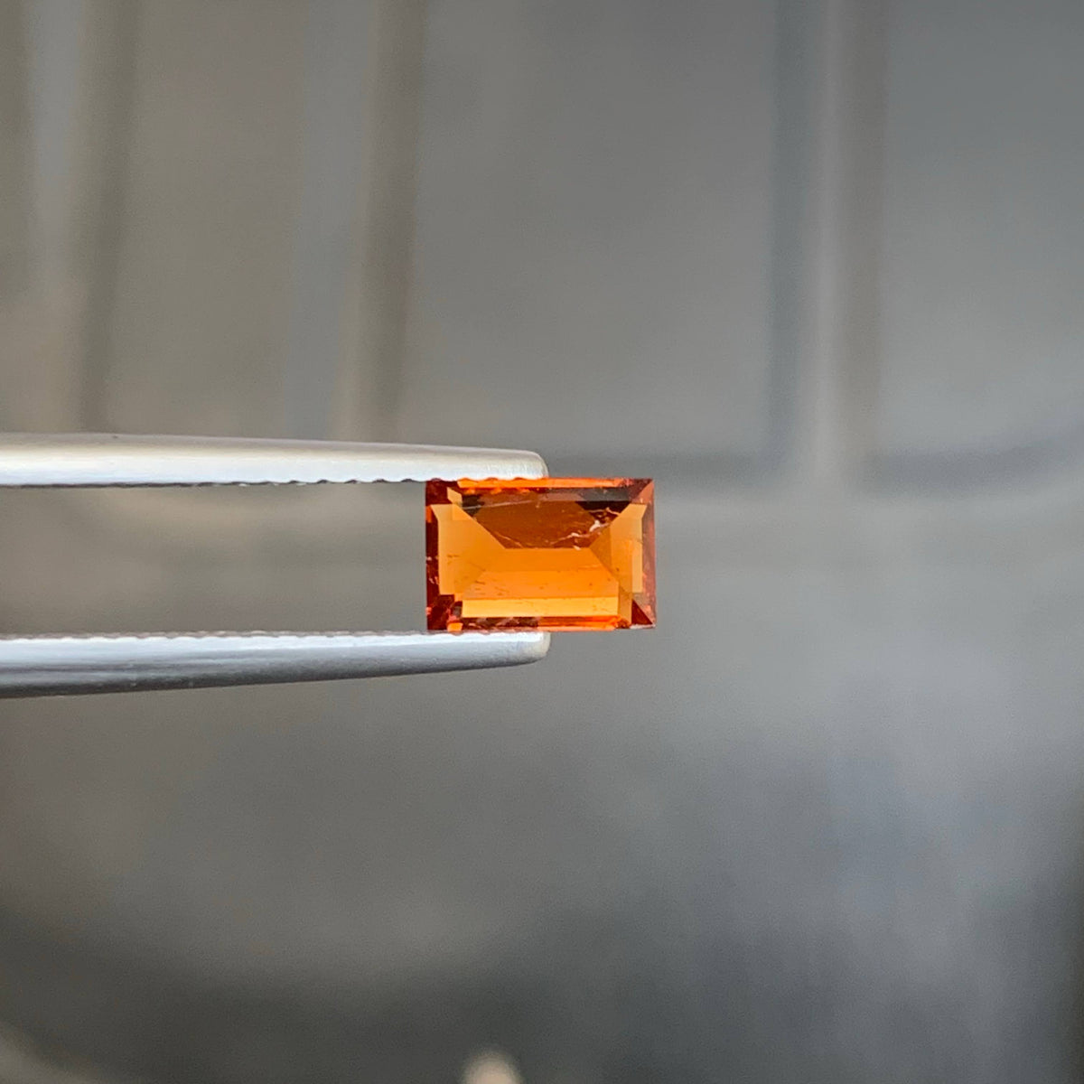 1.00 Carat Bright Orange Spessartite Garnet Baguette Cut Tanzanian Untreated VVS