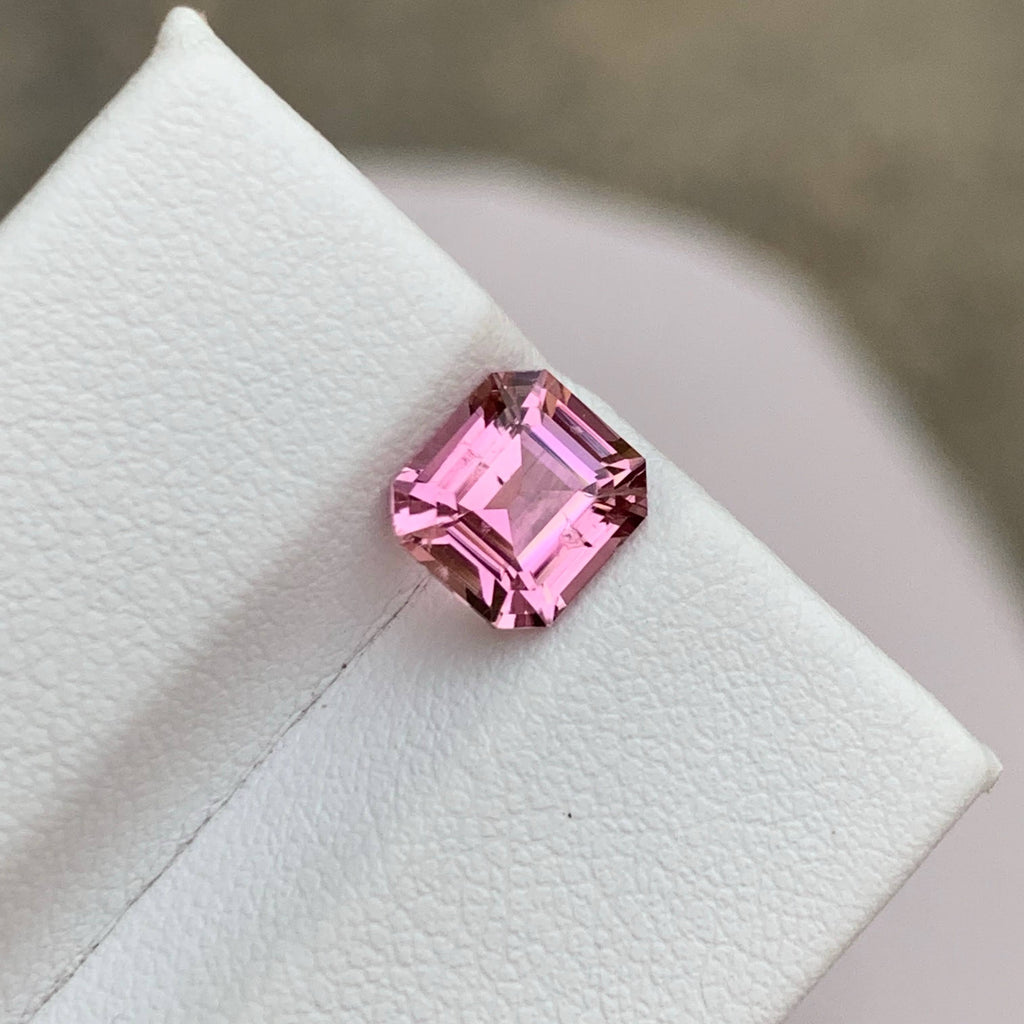 1.45 Carat Natural Loose Baby Pink Color Tourmaline Asscher Cut Afghan Gemstone