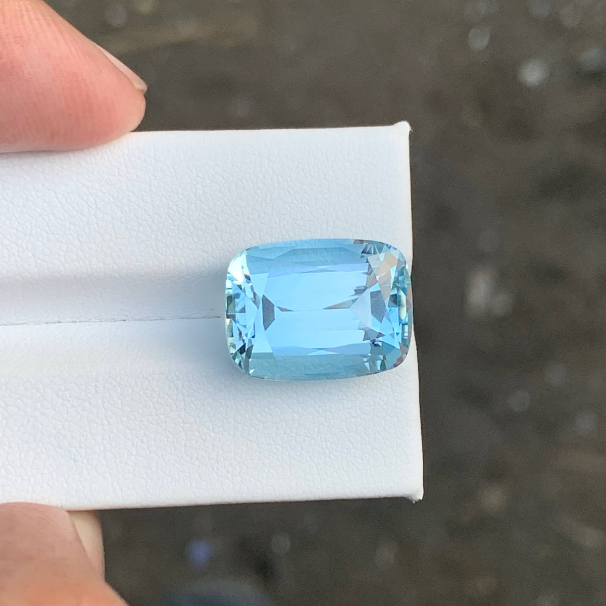 17.80 Carat Sky Blue Topaz Cushion Cut Africa Loupe Clean Untreated