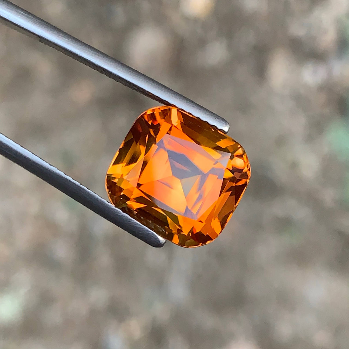 9.40 Carat Natural Loose Madeira Color Citrine Cushion Cut Bazillion Gemstone