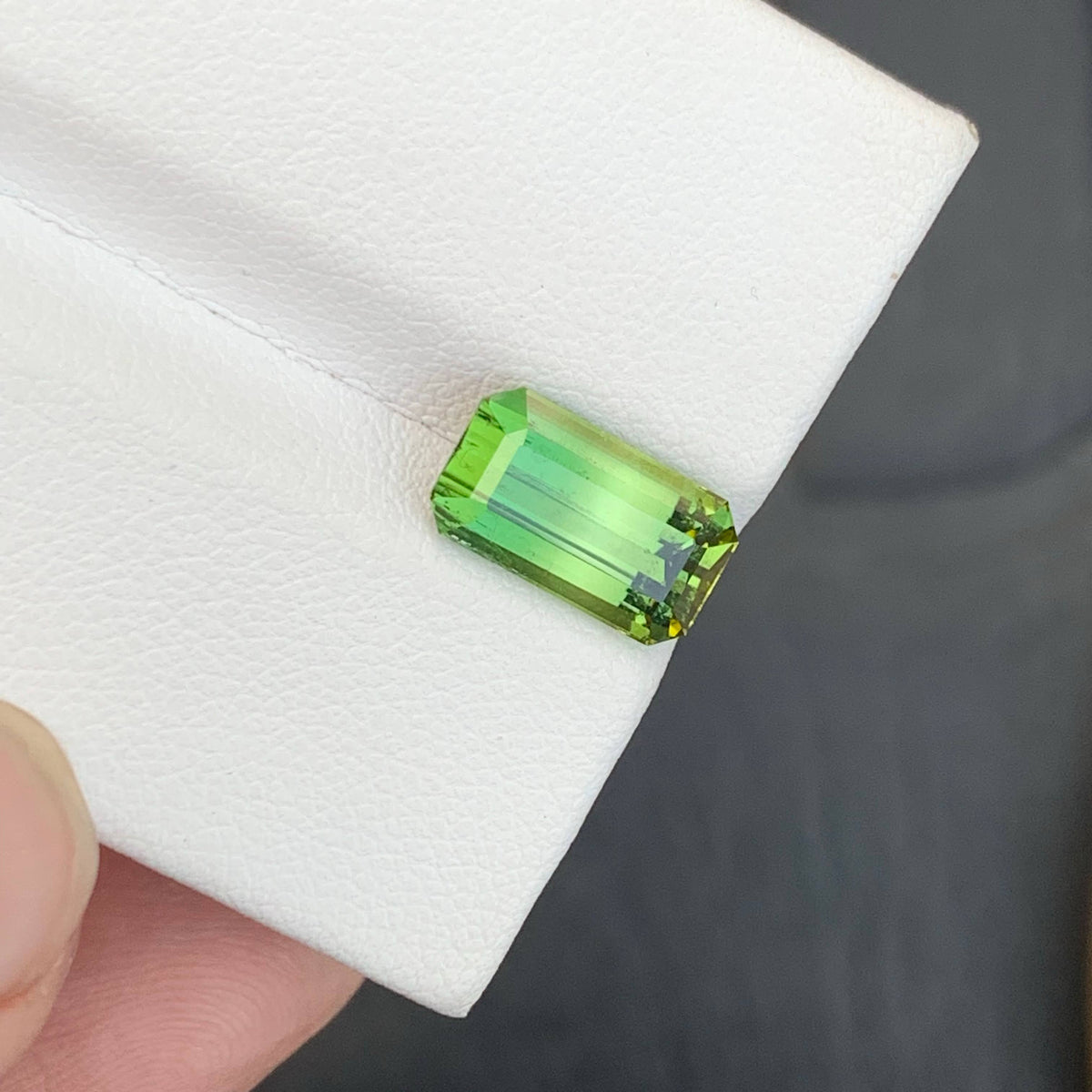 3.85 Carat Natural Loose Green Bicolor Tourmaline Stone Emerald Cut Afghan VVS Untreated Gemstone
