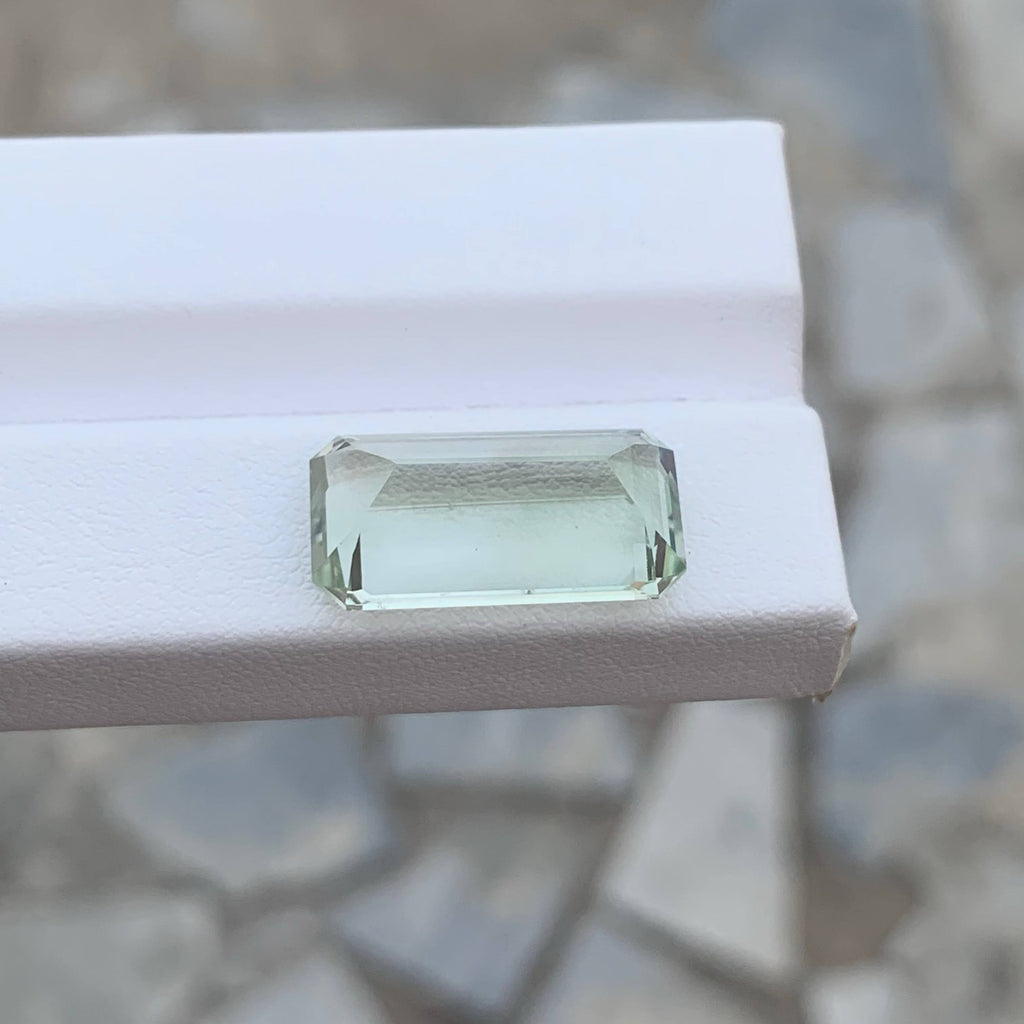 10.30 Carat Natural Loose Green Amethyst Stone Emerald Cut African Gemstone