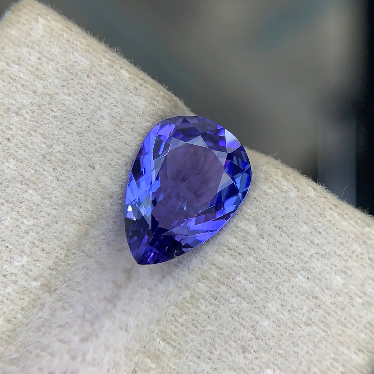 2.45 Carat Blue Tanzanite Pear Cut Tanzania Eye Clean Untreated