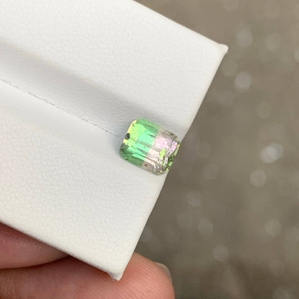 1.65 Carat Bicolor Tourmaline Cushion Cut Afghan Gemstone