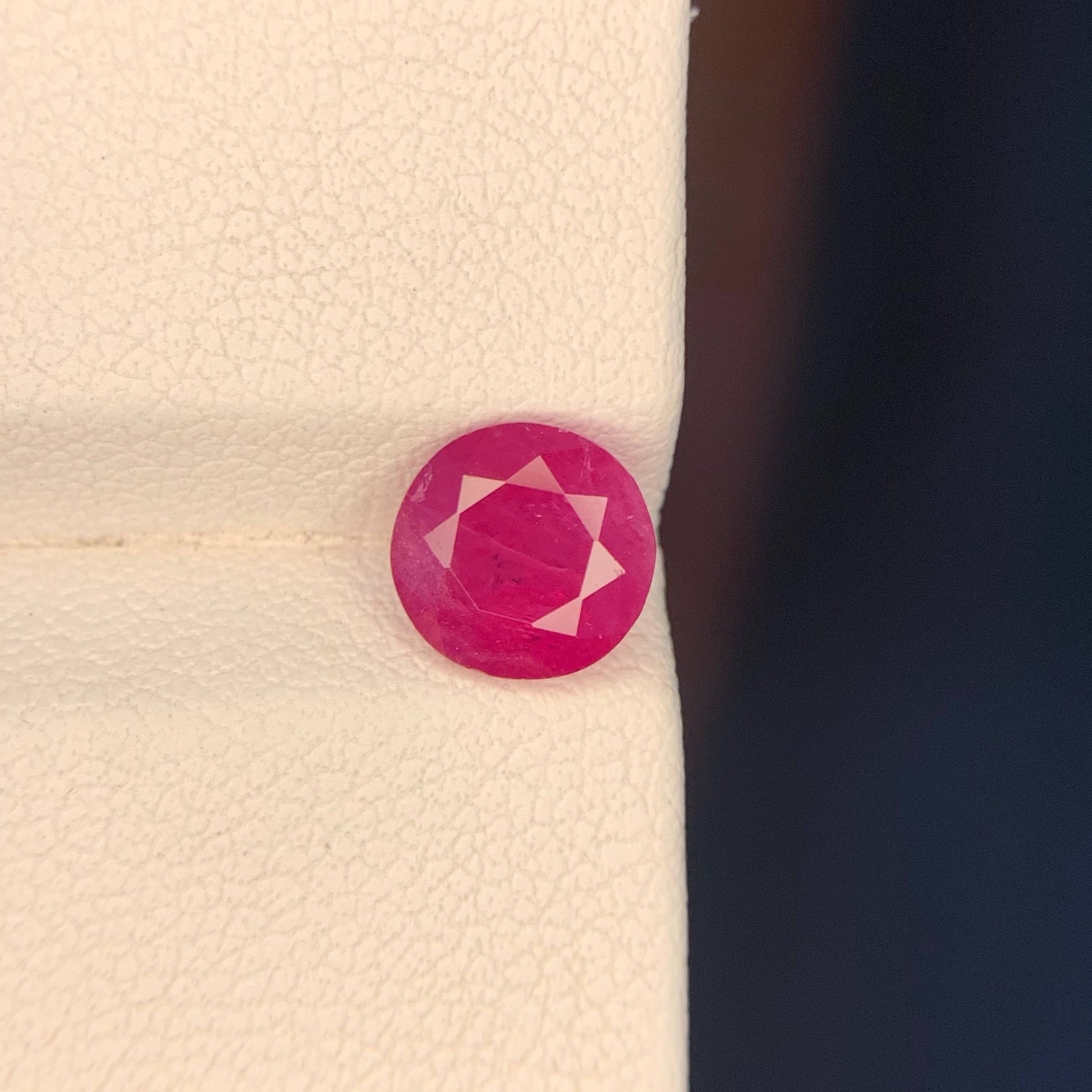 1.75 Carat Pinkish Red Round Ruby