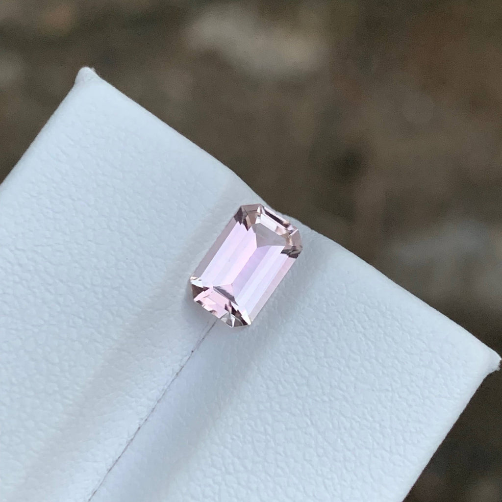 1.00 Carat Light Pink Tourmaline Emerald Cut Afghanistan VVS Untreated