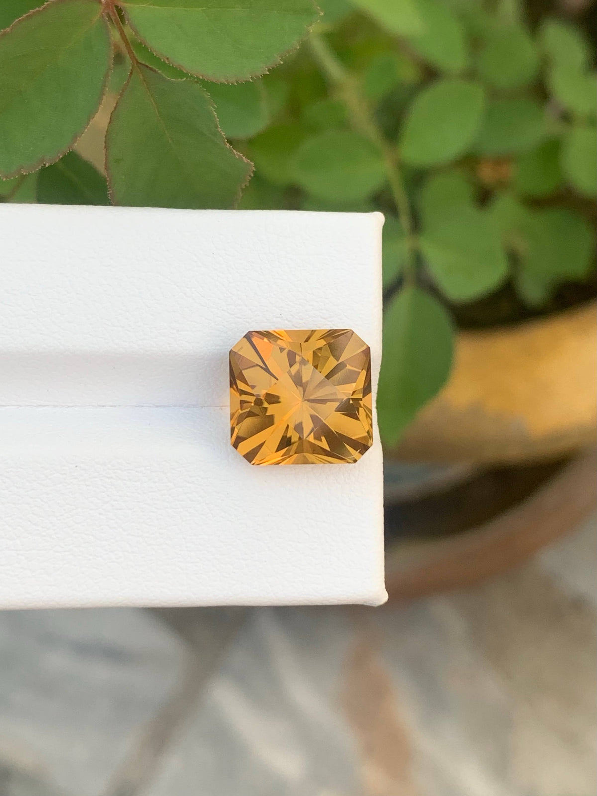 5.90 Carat Natural Loose Golden Color Citrine Fancy Cut Brazilian Gemstone