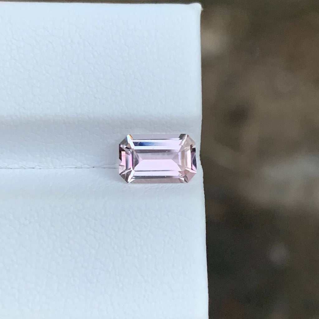 1.00 Carat Light Pink Tourmaline Emerald Cut Afghanistan VVS Untreated