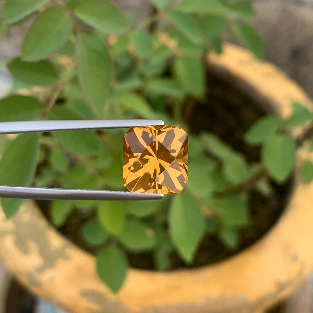 5.90 Carat Natural Loose Golden Color Citrine Fancy Cut Brazilian Gemstone