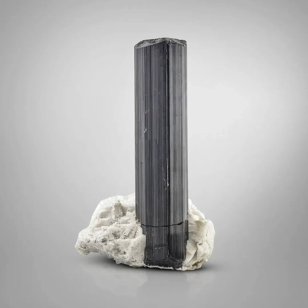Free Standing Schorl Black Tourmaline on Albite from Pakistan