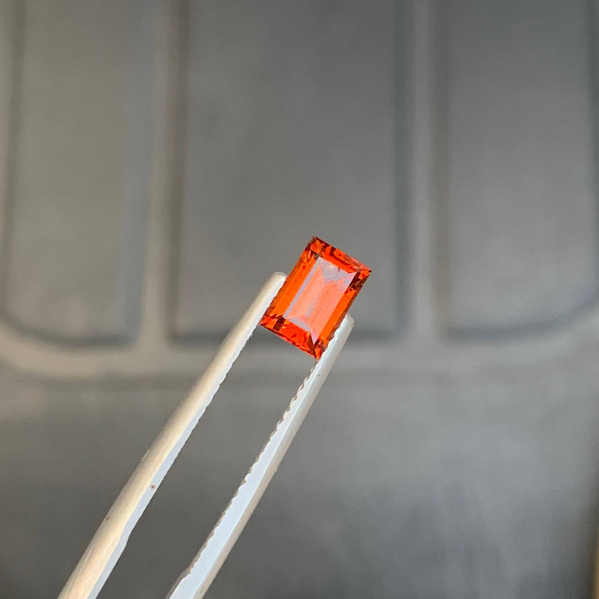 1.00 Carat Bright Orange Spessartite Garnet Baguette Cut Tanzanian Untreated VVS