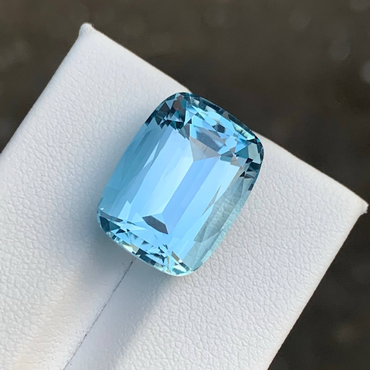 17.80 Carat Sky Blue Topaz Cushion Cut Africa Loupe Clean Untreated