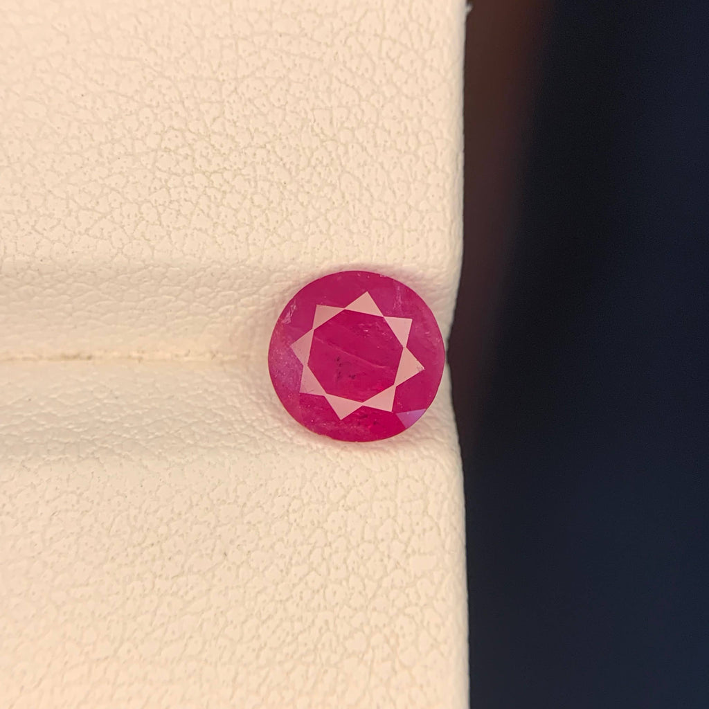 1.75 Carat Pinkish Red Round Ruby