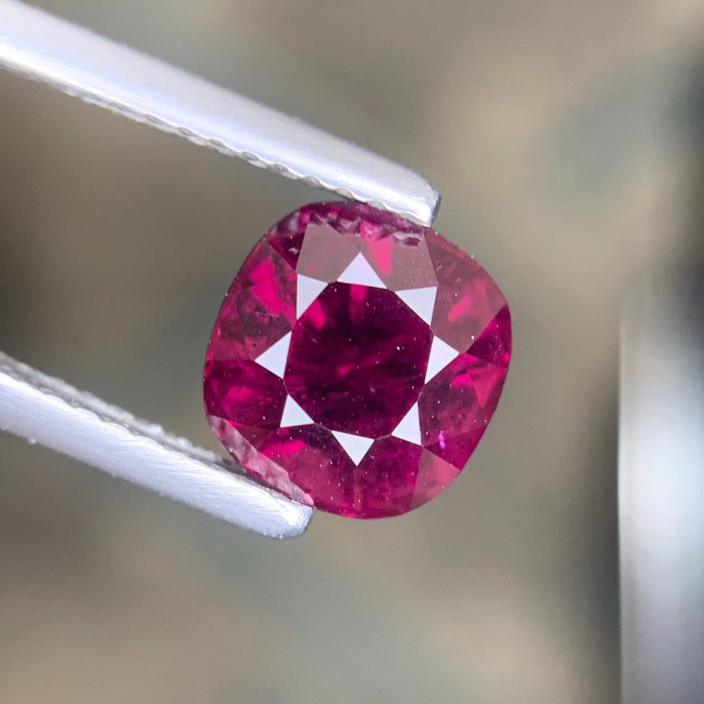 3.05 Carat Pinkish Red Garnet Cushion Cut Tanzanian Gemstone