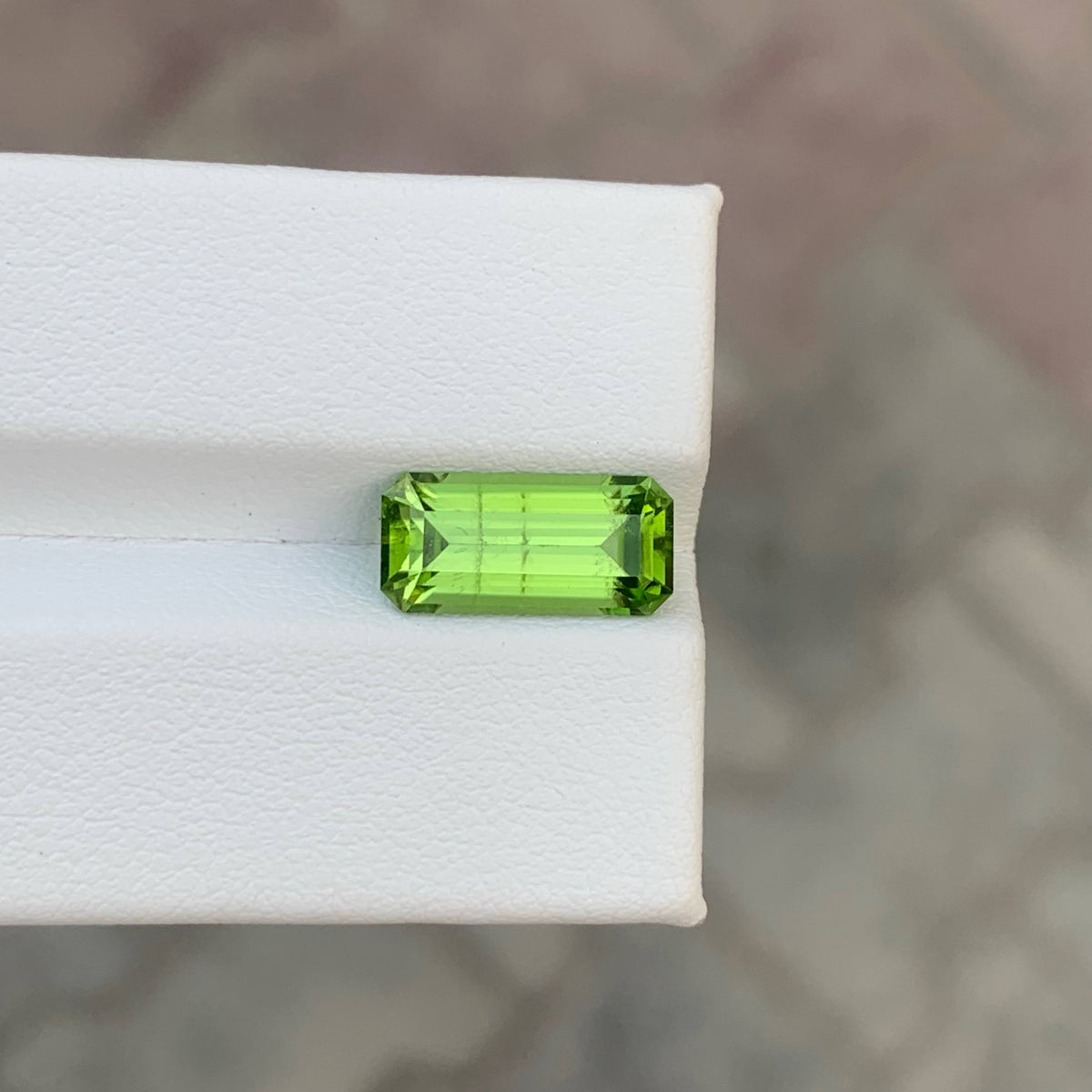 3.65 Carat Green Peridot Stone Emerald Cut Pakistan SI Untreated Gem