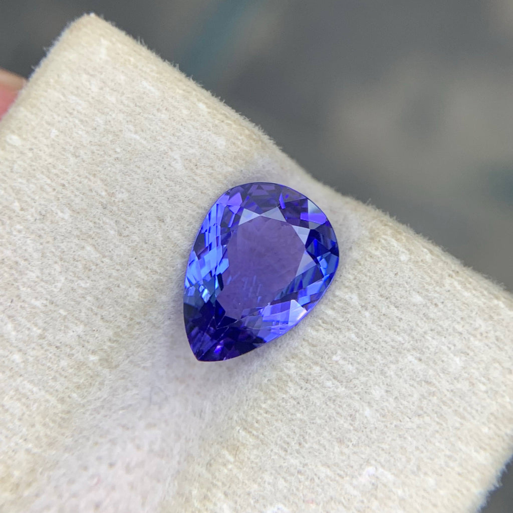 2.45 Carat Blue Tanzanite Pear Cut Tanzania Eye Clean Untreated