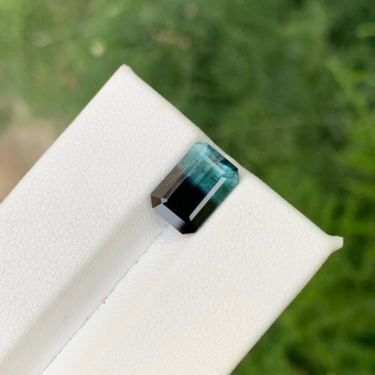 2.80 Carat Natural Loose Bicolor Tourmaline Stone Emerald Cut Afghan Gemstone