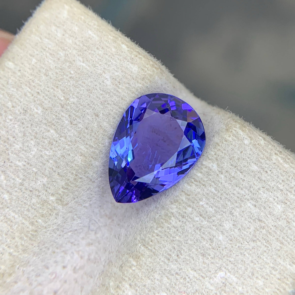 2.45 Carat Blue Tanzanite Pear Cut Tanzania Eye Clean Untreated