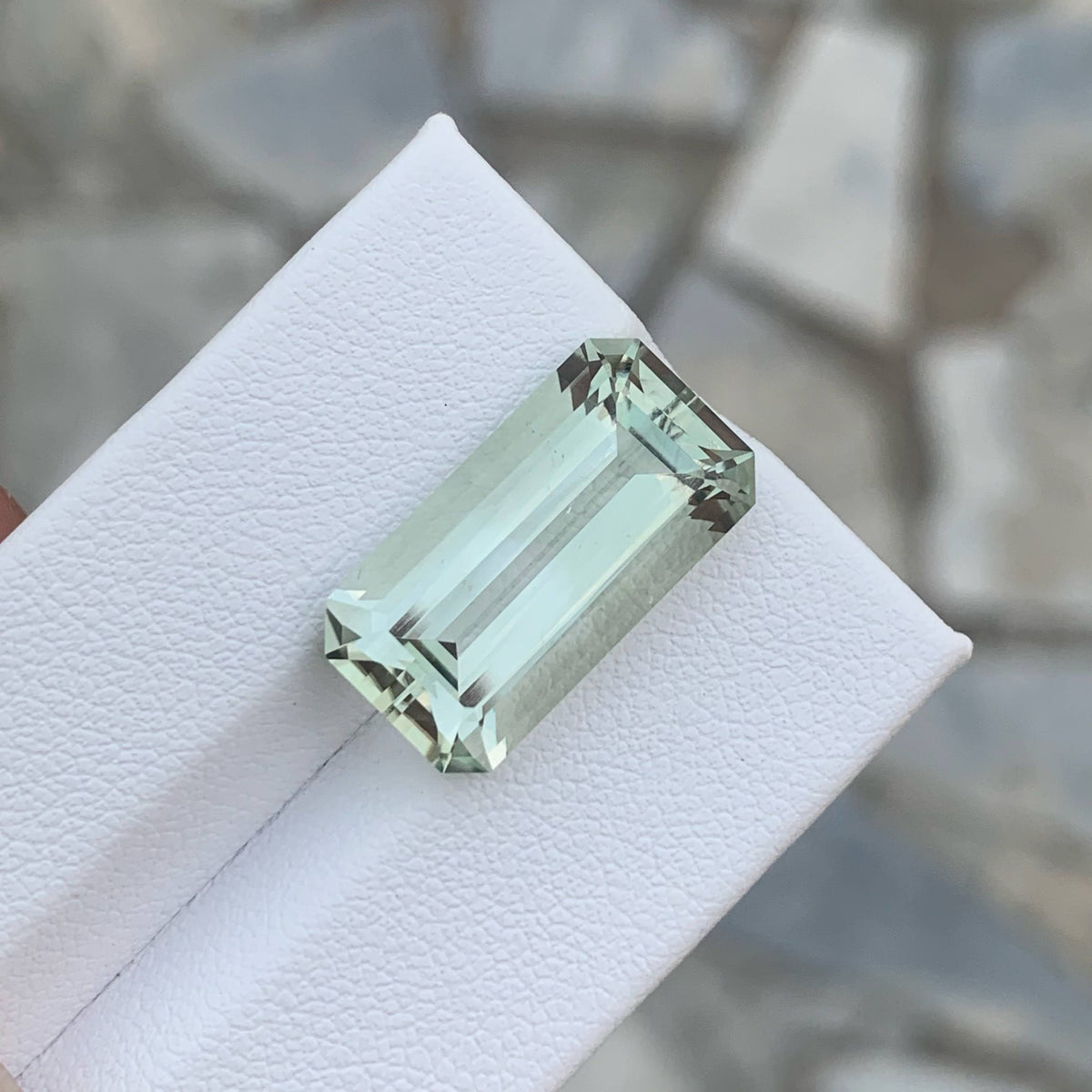 10.30 Carat Natural Loose Green Amethyst Stone Emerald Cut African Gemstone