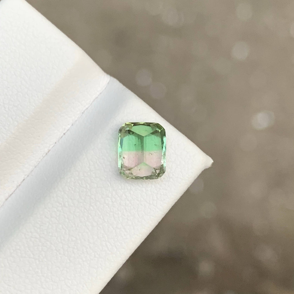 1.65 Carat Bicolor Tourmaline Cushion Cut Afghan Gemstone