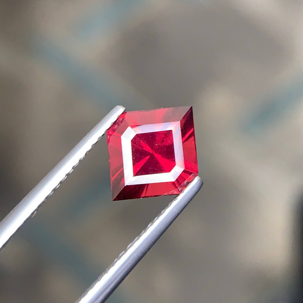 3.20 Carat Untreated Red Garnet Gemstone Fancy Cut Tanzania VVS Clarity