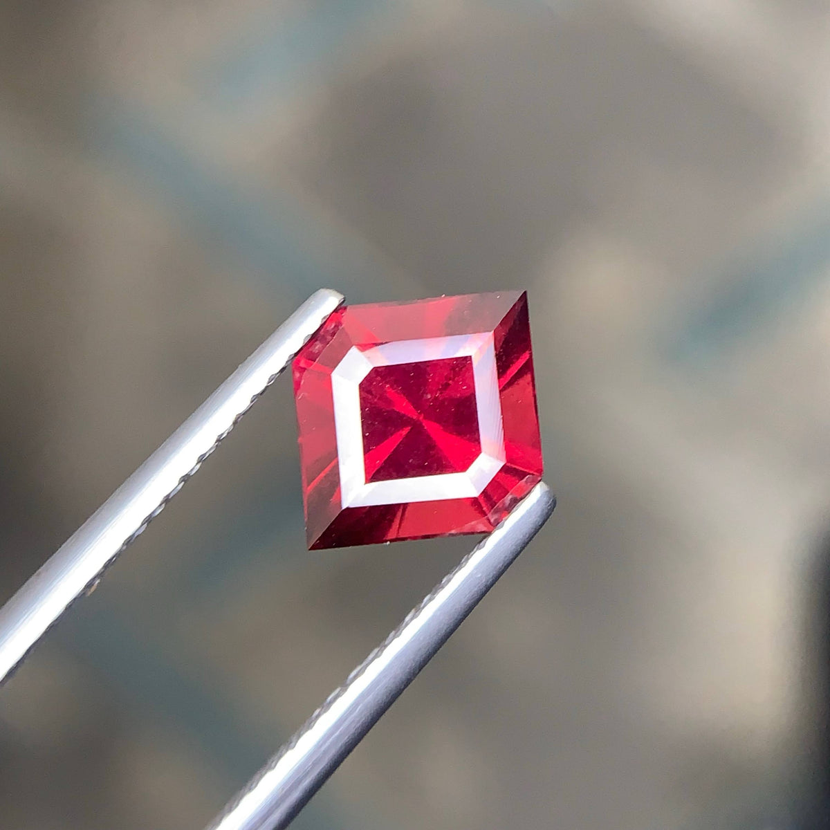 3.20 Carat Untreated Red Garnet Gemstone Fancy Cut Tanzania VVS Clarity