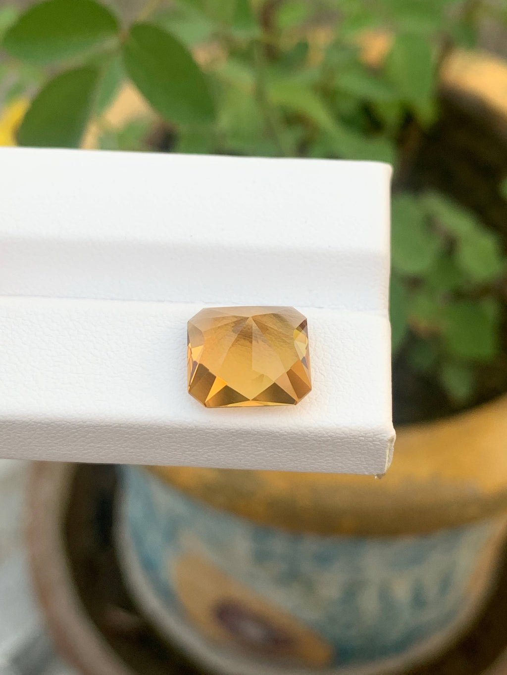 5.90 Carat Natural Loose Golden Color Citrine Fancy Cut Brazilian Gemstone