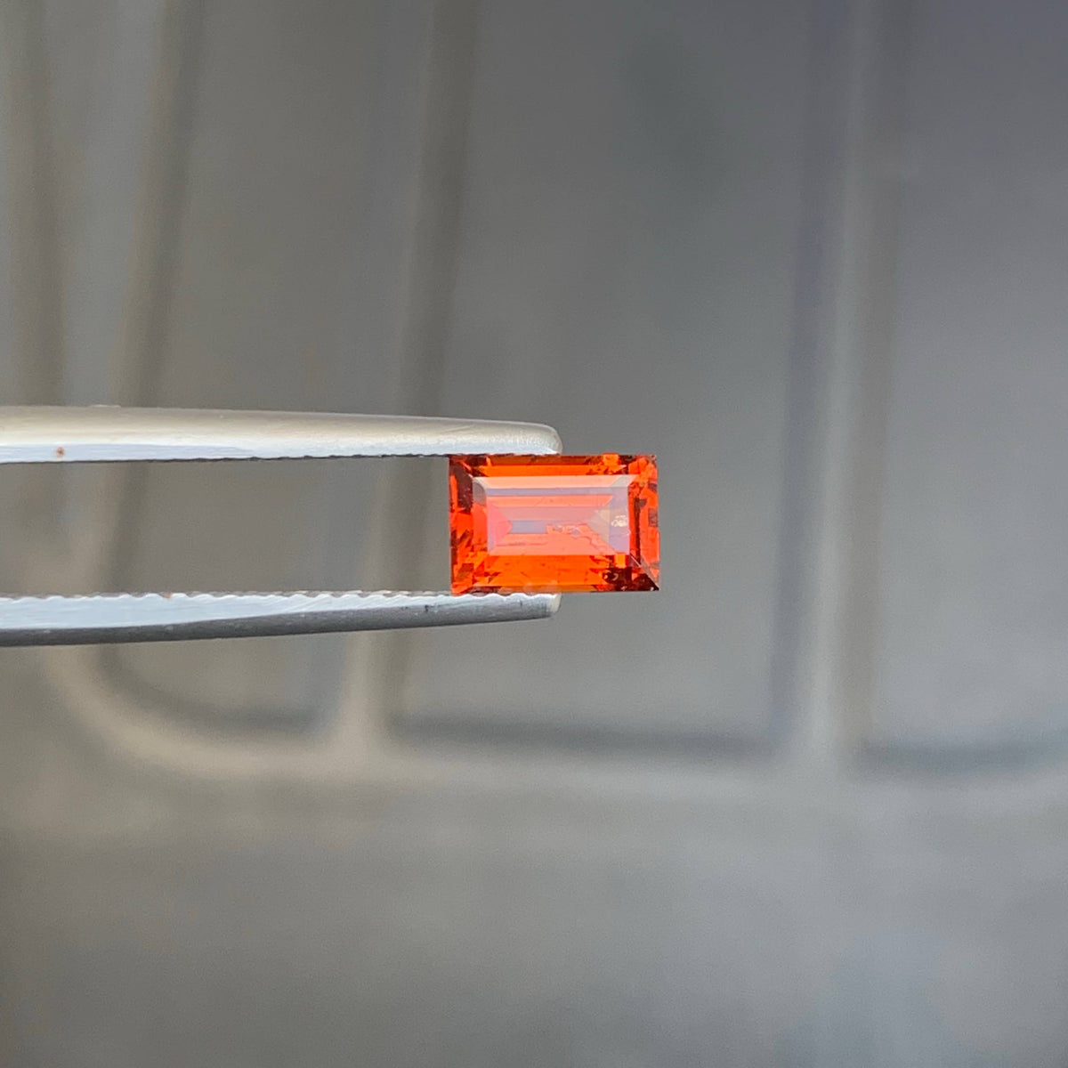 1.00 Carat Bright Orange Spessartite Garnet Baguette Cut Tanzanian Untreated VVS