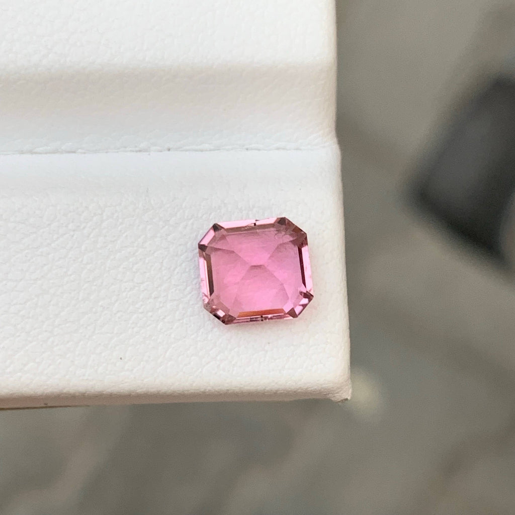 1.45 Carat Natural Loose Baby Pink Color Tourmaline Asscher Cut Afghan Gemstone